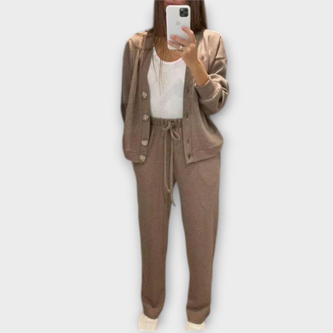 Chantal – Cardigan and Trousers Set