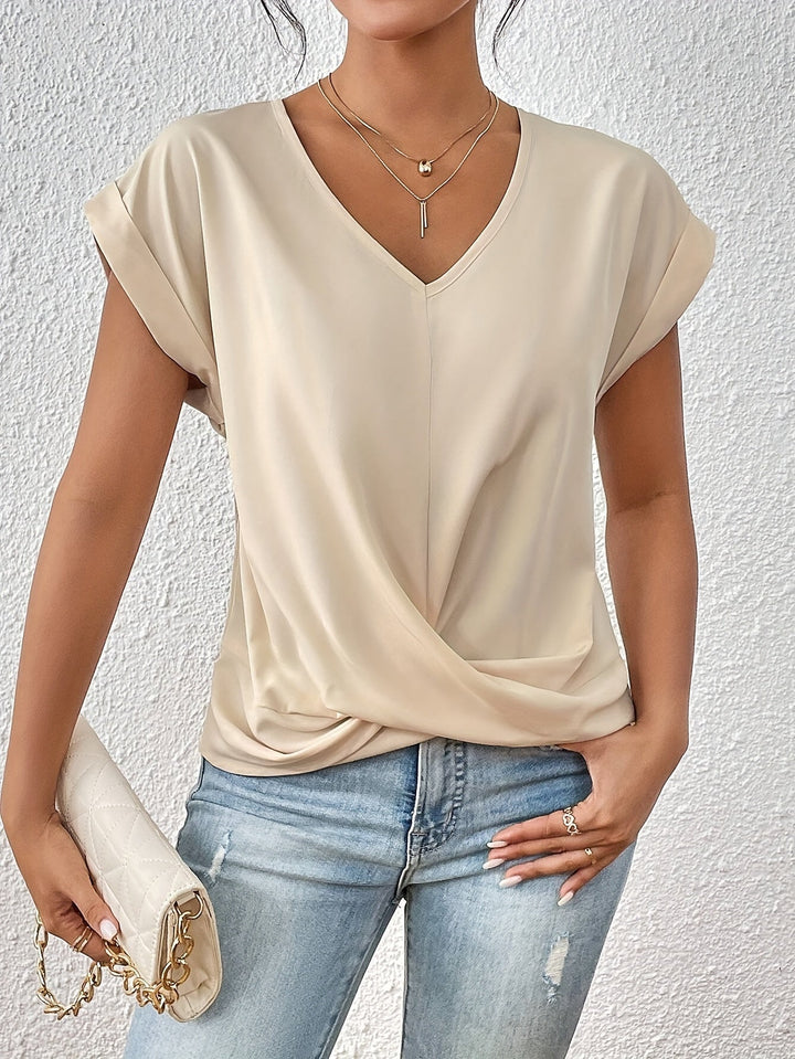 Violet | Twist Front V-Neck Top