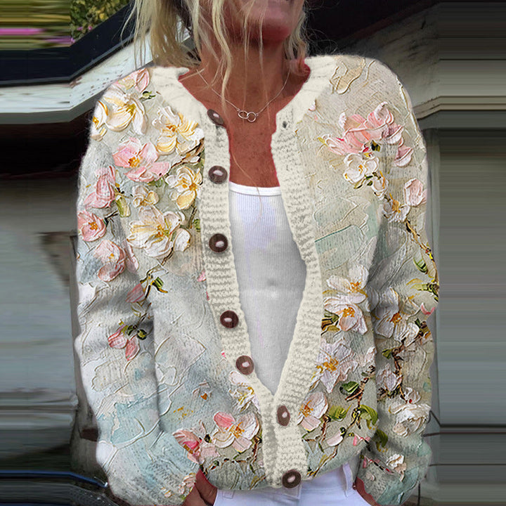 Chloe - Vintage Floral Cardigan Sweater