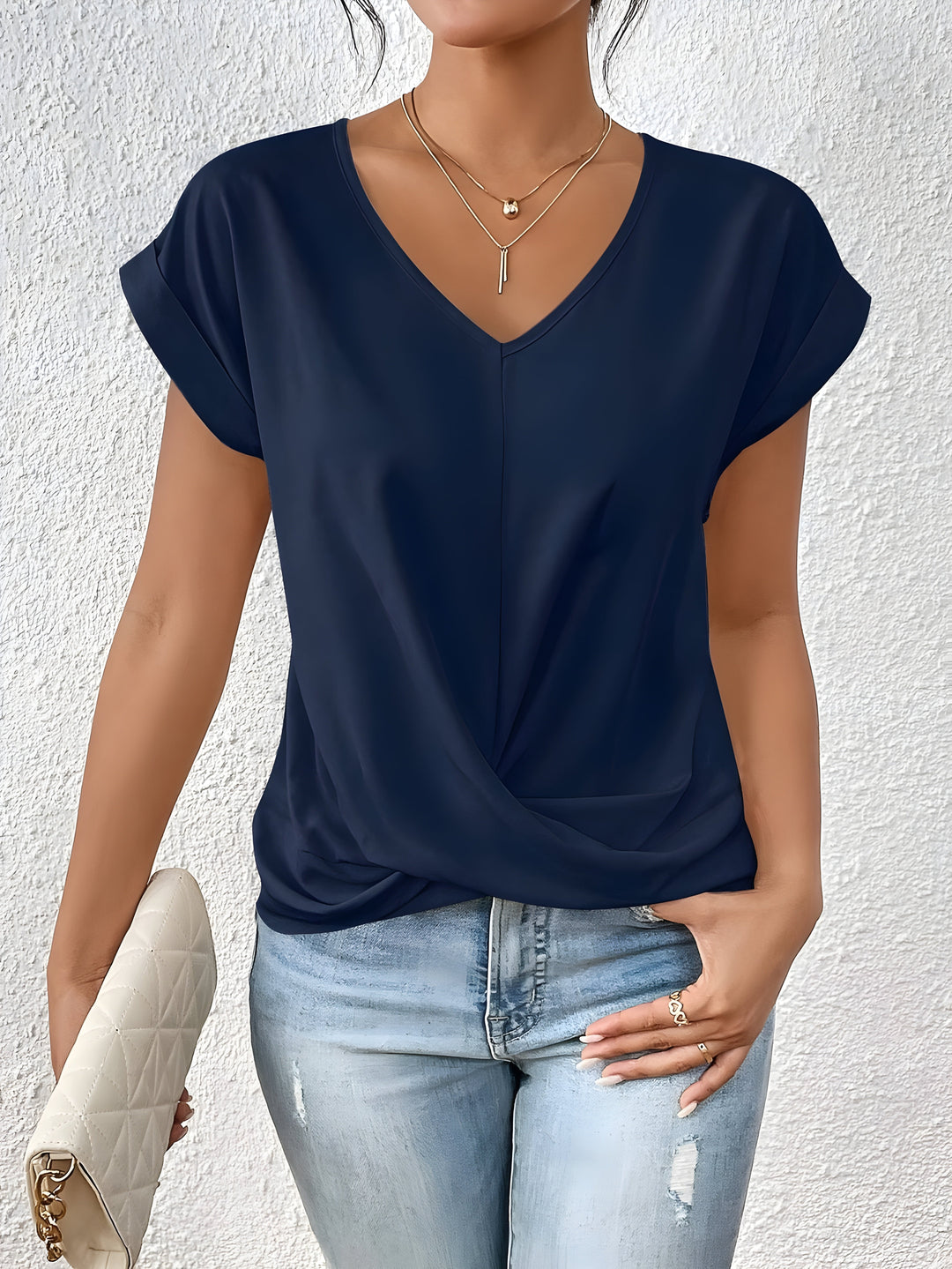 Violet | Twist Front V-Neck Top