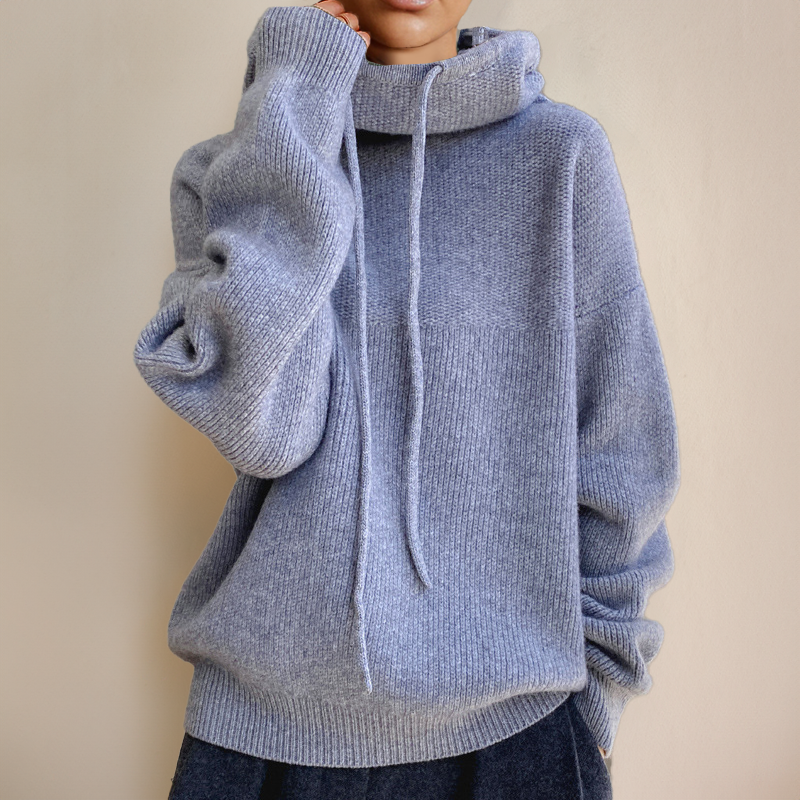 Amina - Luxe Merino Wool Hoodie Elegance