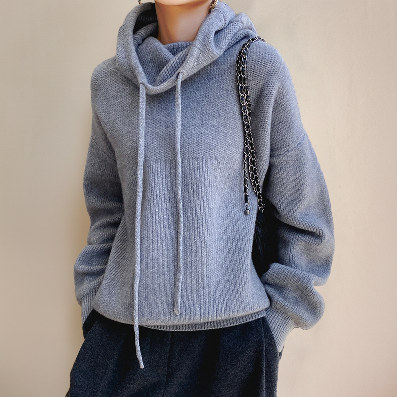 Amina - Luxe Merino Wool Hoodie Elegance