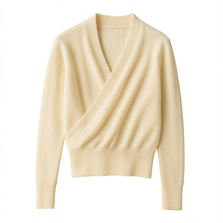 Eva - Relaxed V-Neck Wrap Sweater