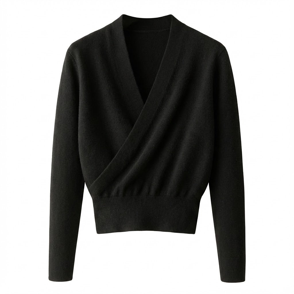 Eva - Relaxed V-Neck Wrap Sweater