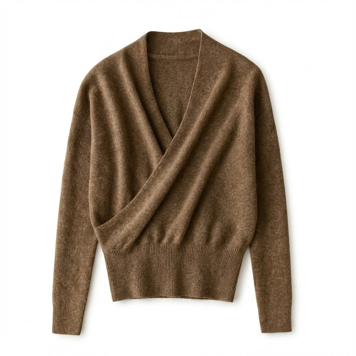 Eva - Relaxed V-Neck Wrap Sweater